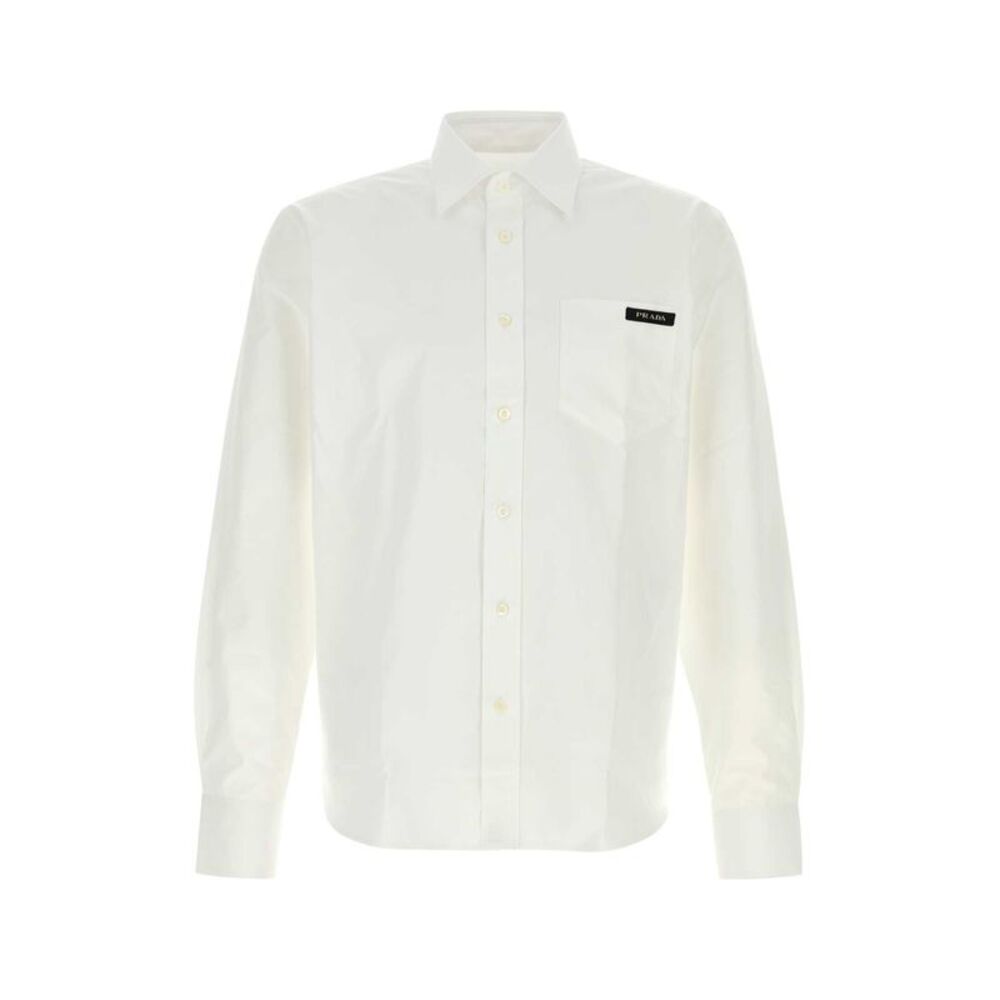 Prada Men White Poplin Shirt